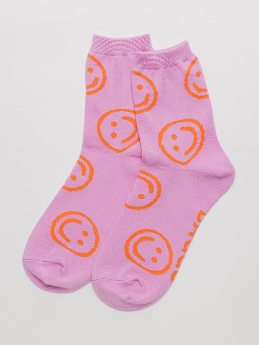peony happy crew socks