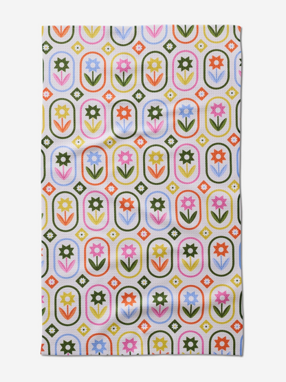 petal patchwork tea towel