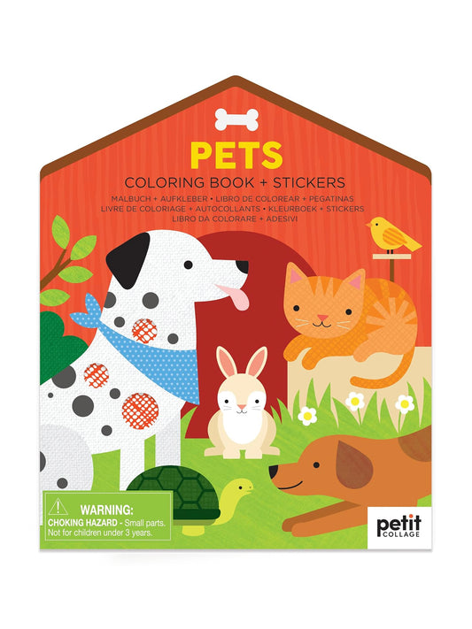 Pets Coloring Book + Stickers