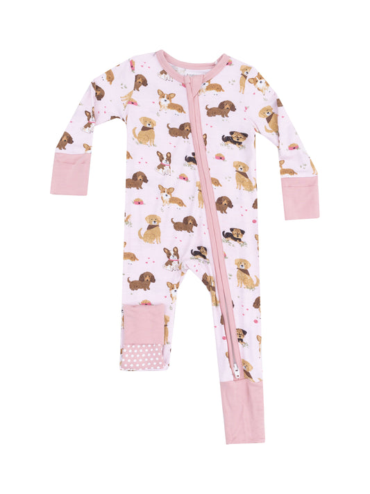 Pink Dog Best Friends Zipper Romper