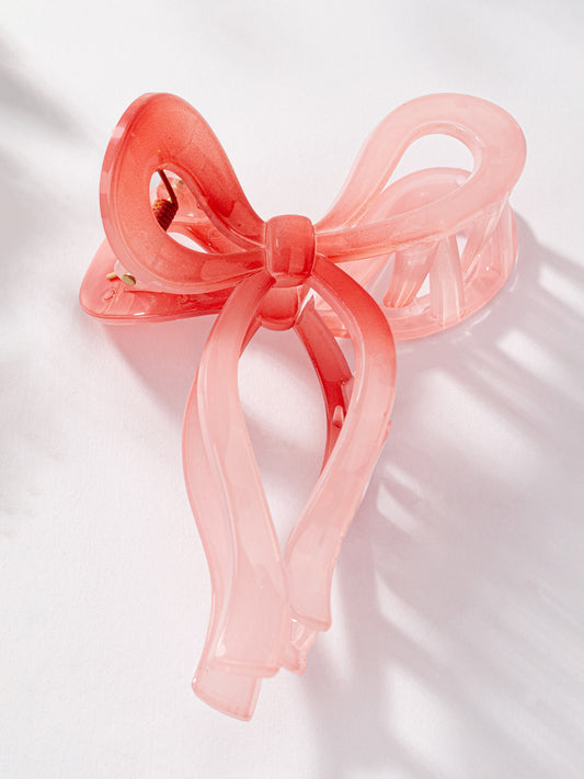 pink bow hair claw clip