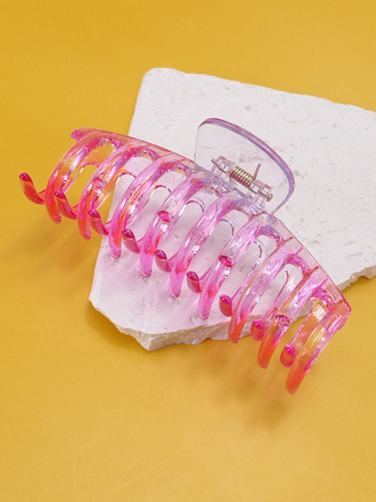 pink clear hair claw clip