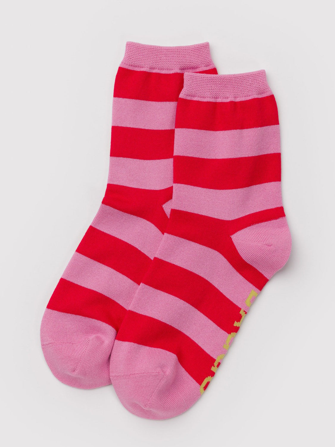 Pink Stripe Crew Socks