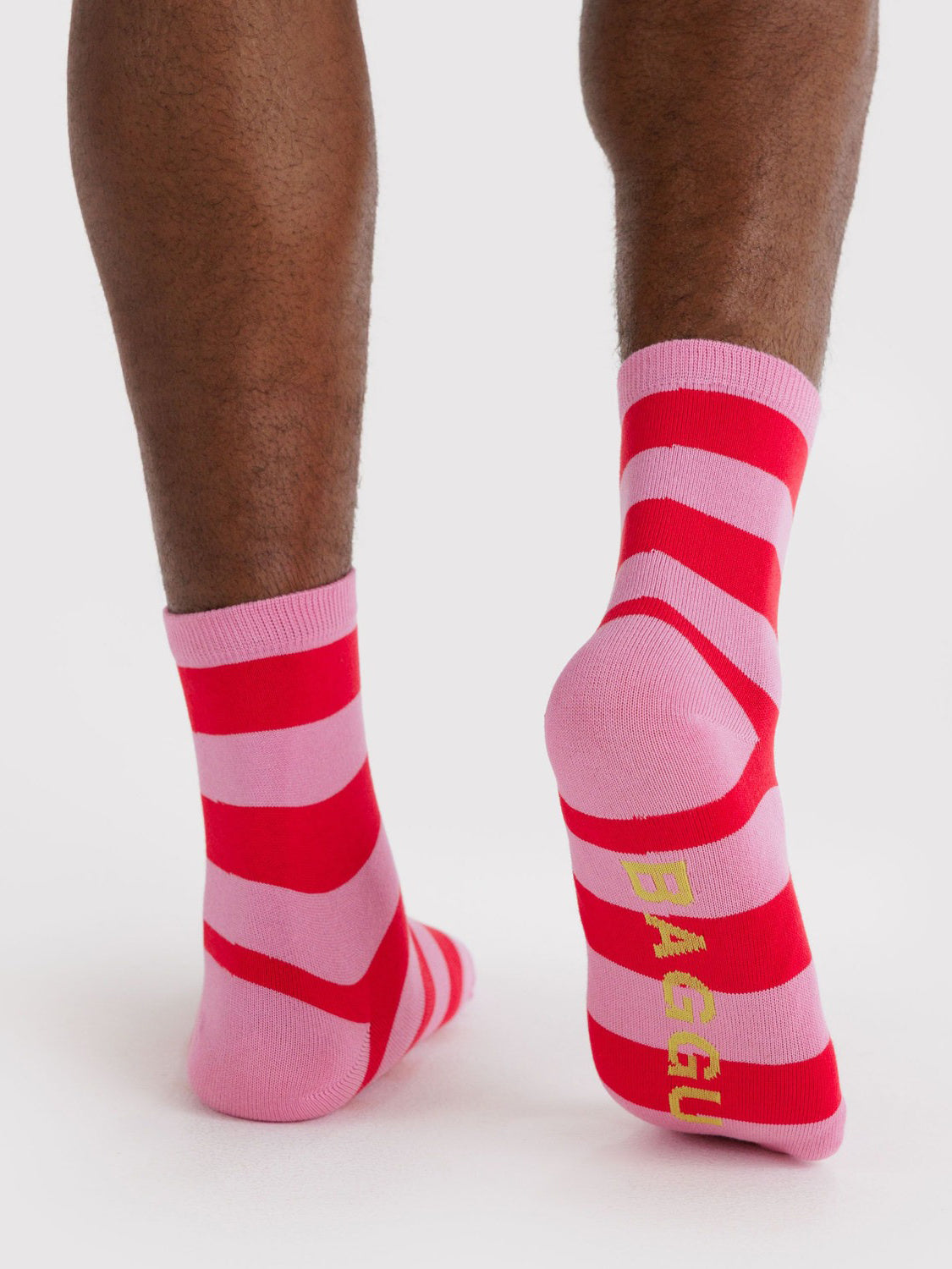 Pink Stripe Crew Socks