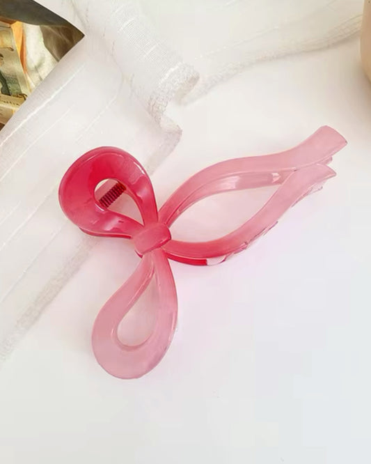 Pink Ombre Bow Hair Claw Clip