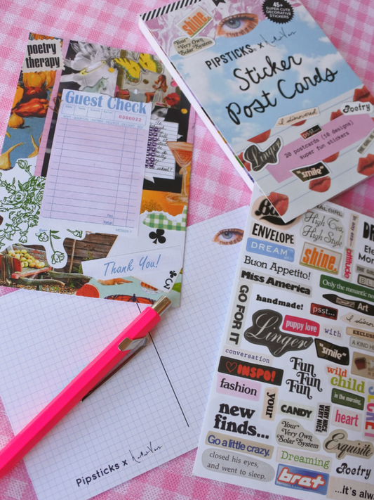 pipsticks sticker postcards