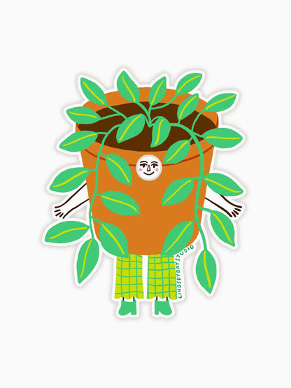 Plant lady sticker