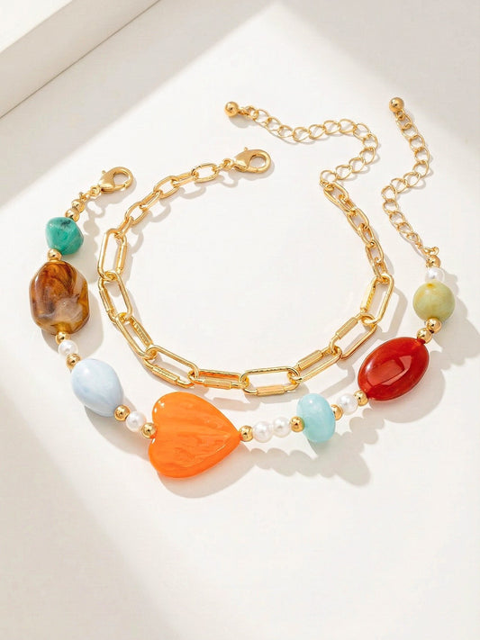 Pop Heart Bead Bracelet