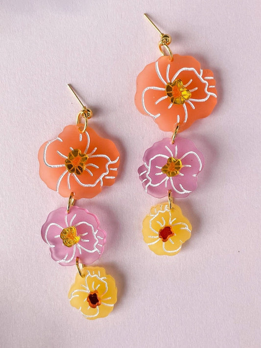 poppy field earrings