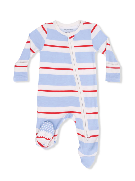 Preppy Rugby Zipper Footie