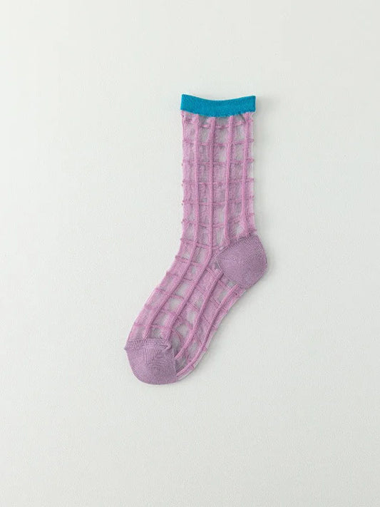Purple Mesh Socks