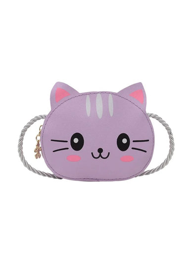 Purple Smiley Kitty Tiny Bag