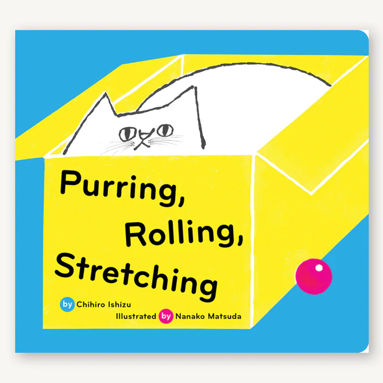 purring, rolling, stretching