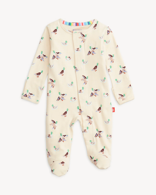 quack me up organic cotton magnetic footie
