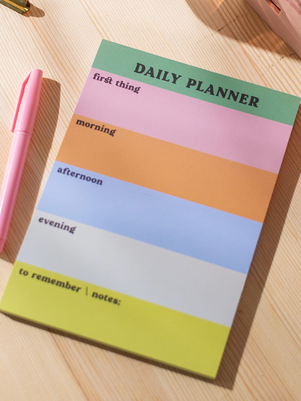 rainbow block daily planner pad