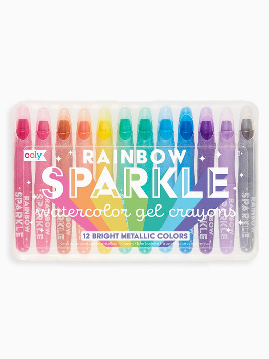 rainbow sparkle metallic gel crayons