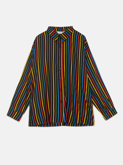 rainbow striped button down