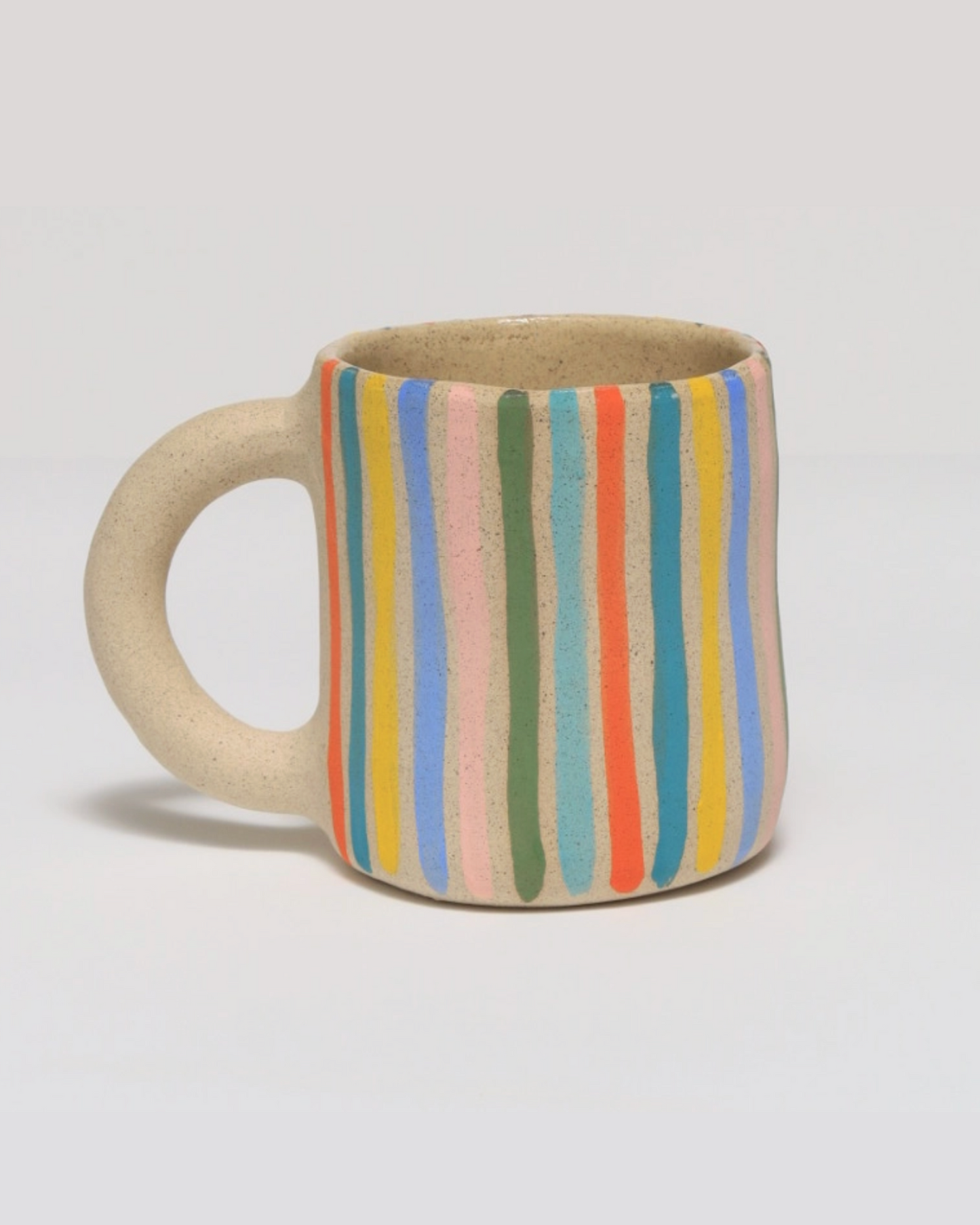 rainbow striped ceramic mug