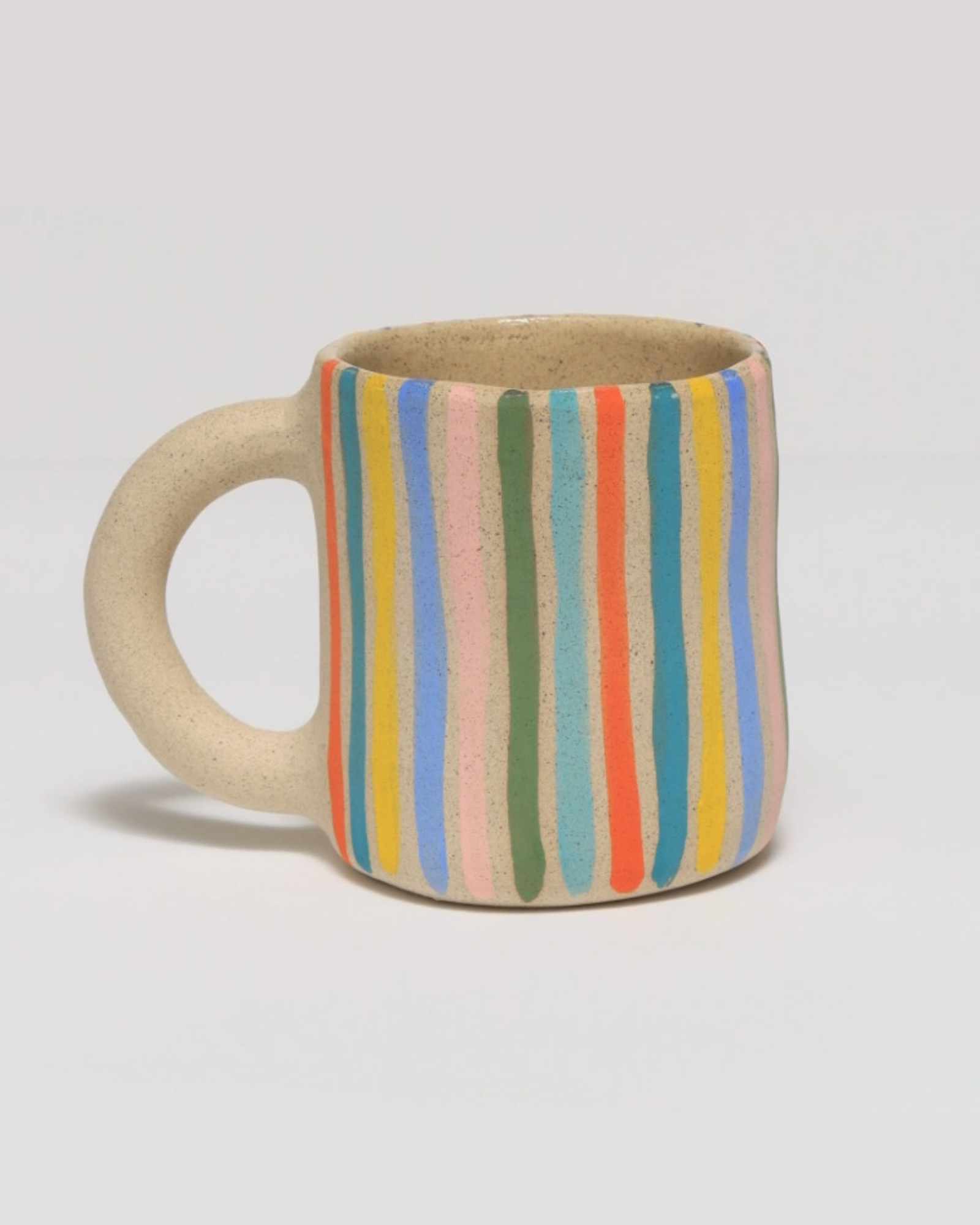 rainbow striped ceramic mug