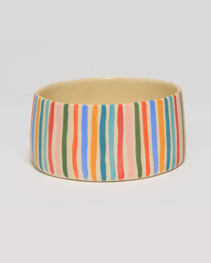small rainbow stripe ceramic bowl