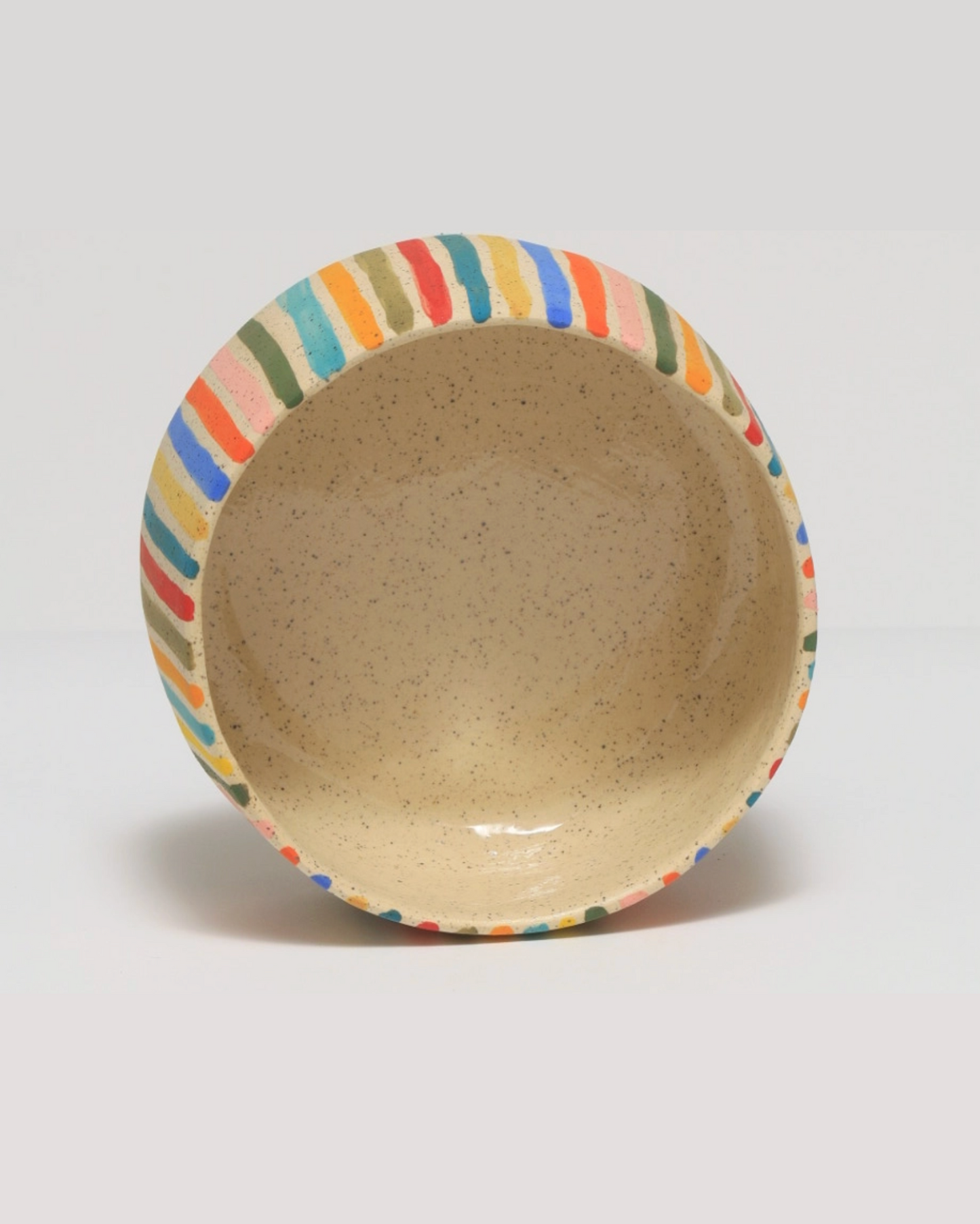 small rainbow stripe ceramic bowl