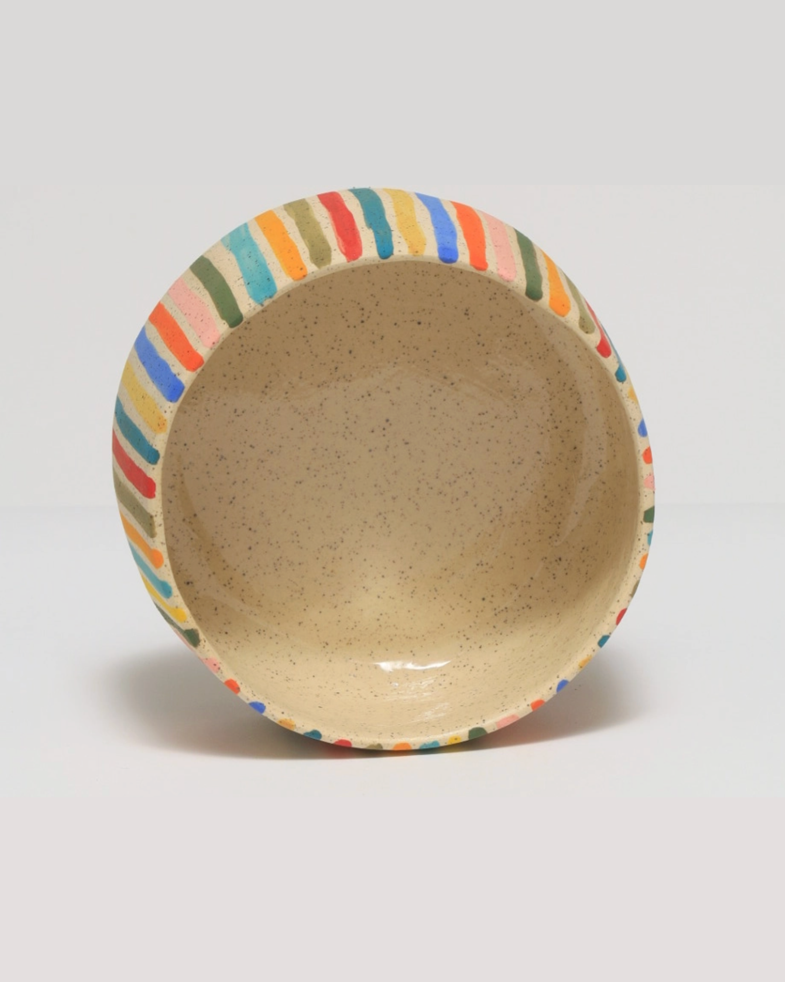 small rainbow stripe ceramic bowl