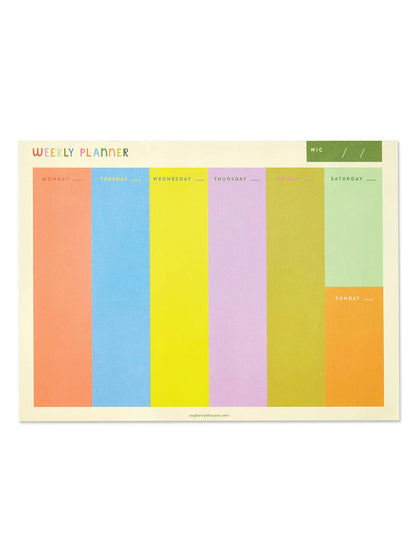 rainbow weekly planner