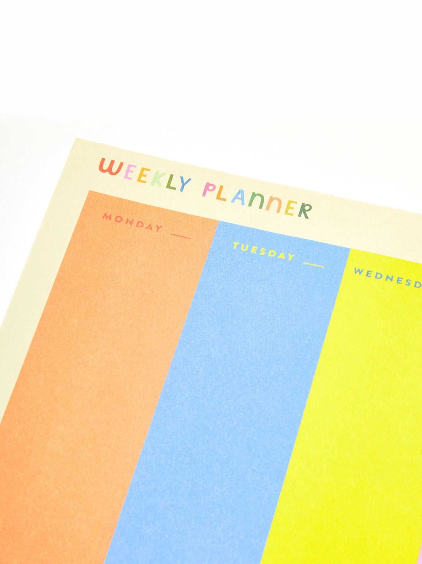 rainbow weekly planner