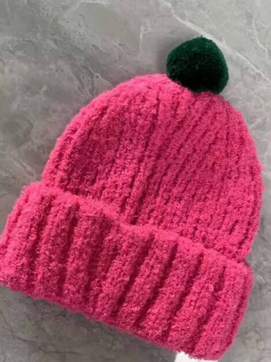 raspberry toddler beanie