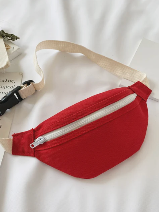 Red Canvas Fanny Pack