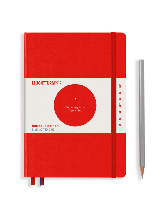 red hardcover dotted medium a5 notebook
