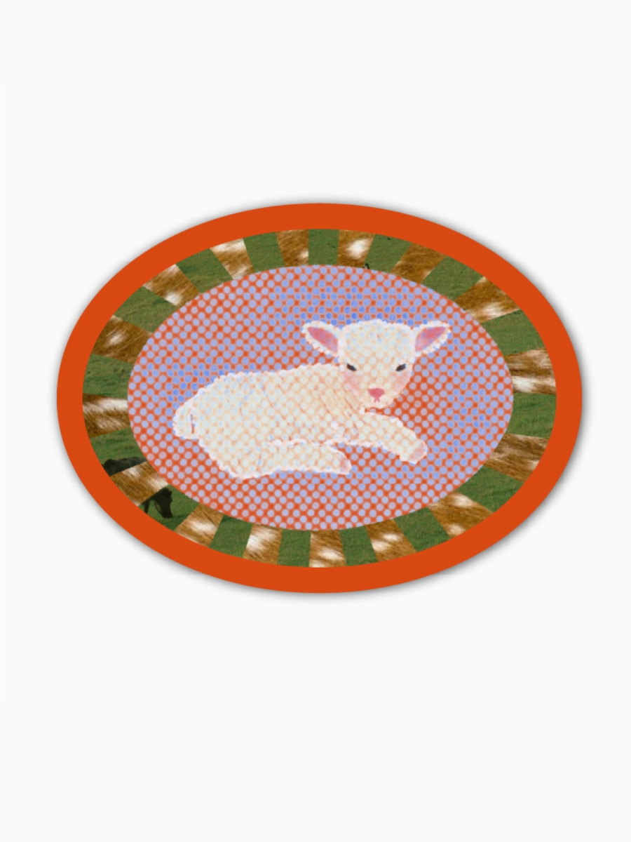 red lamb sticker