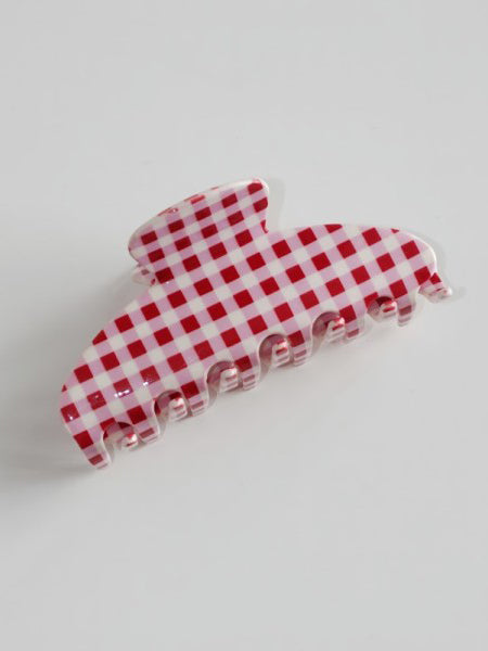 Red Plaid Hair Claw Clip