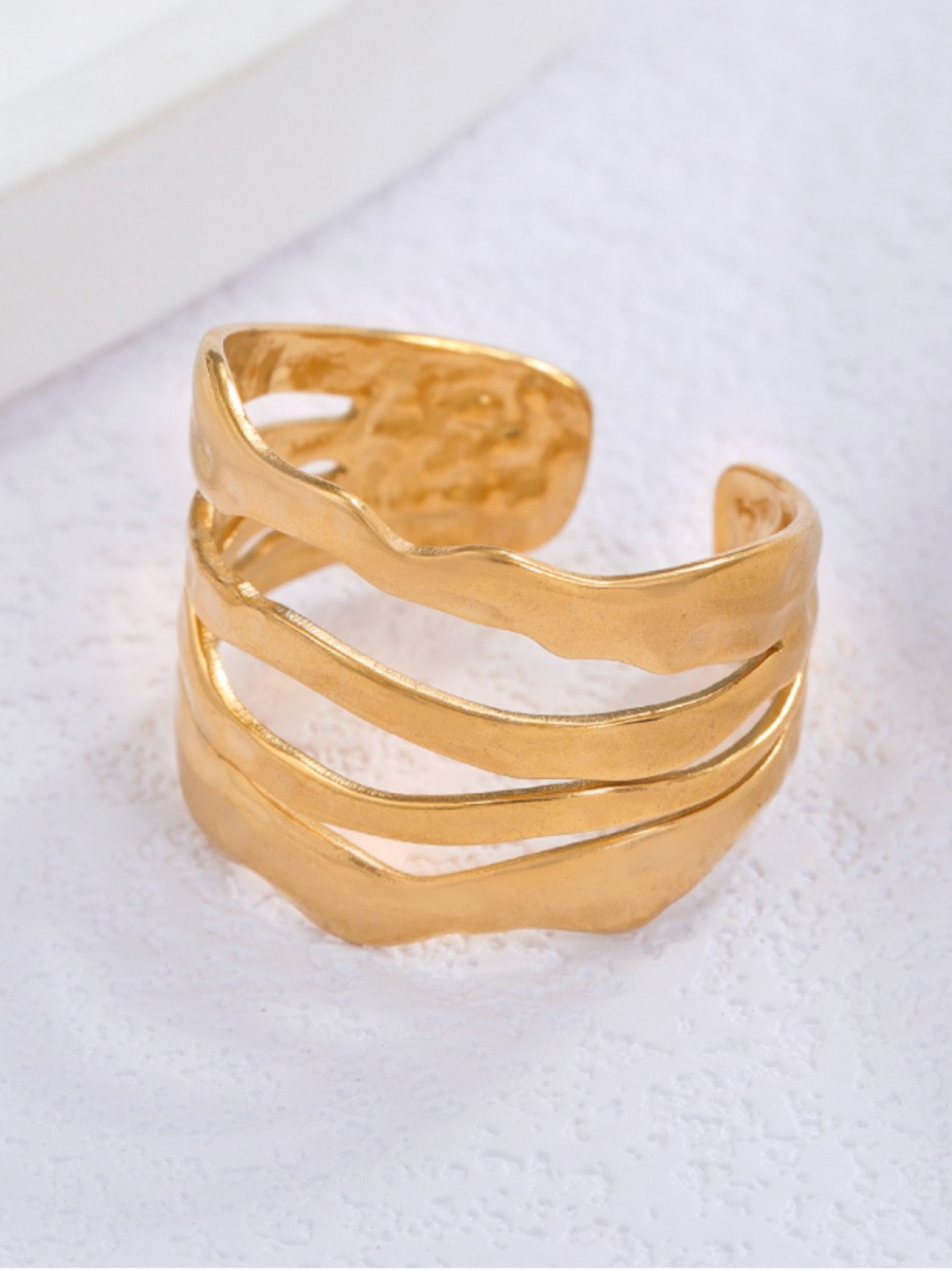renee 18k gold plated adjustable ring