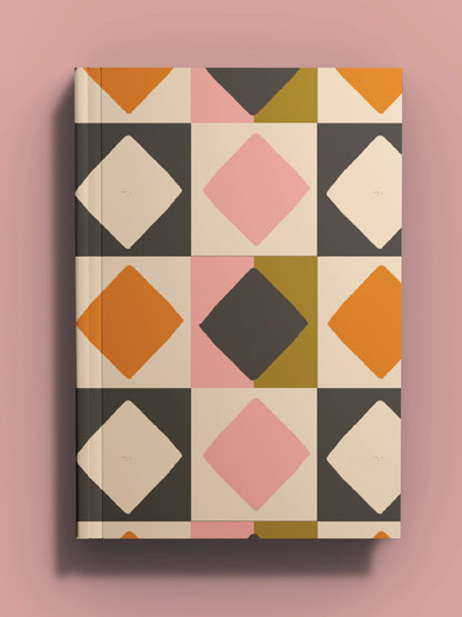 retro quilt lined notebook