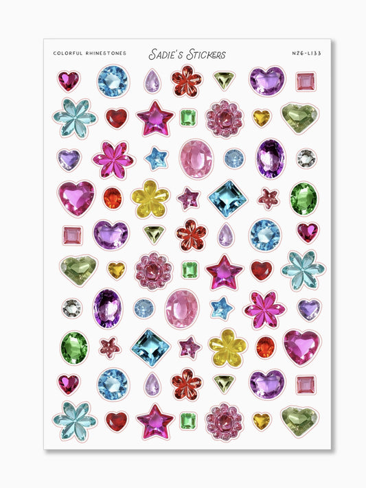 Colorful Rhinestones Trinkets & Tidbits Sticker Sheet