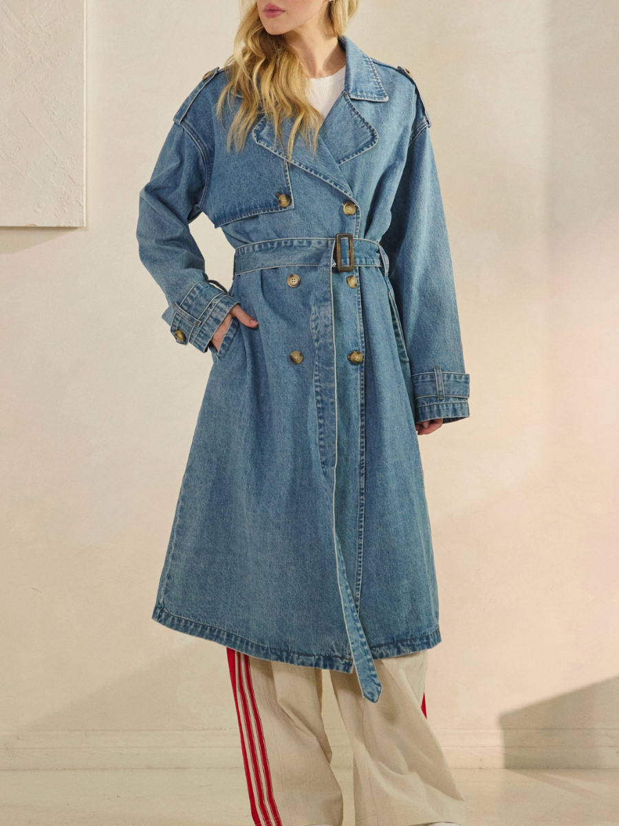 ricky denim trench coat