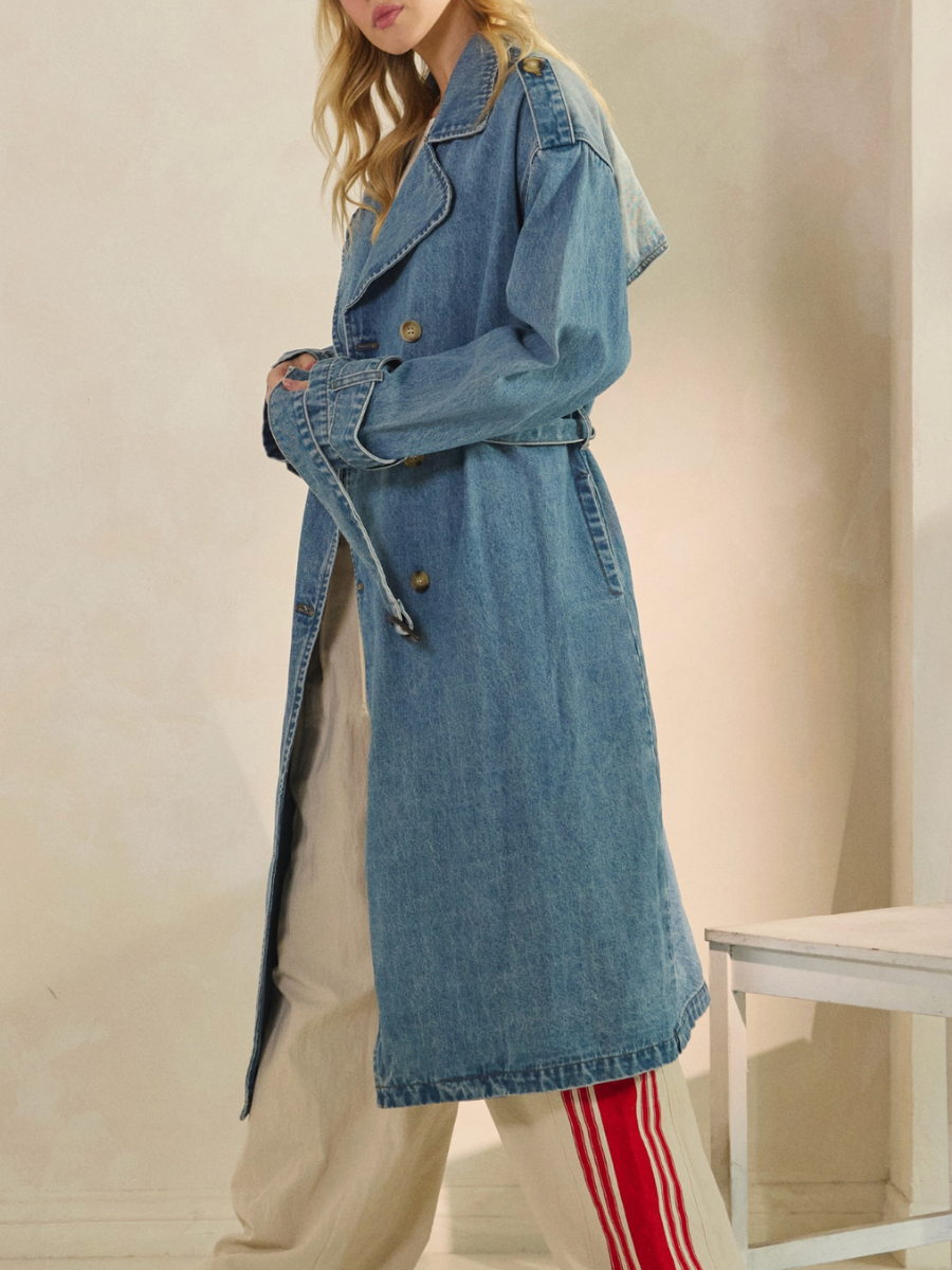 ricky denim trench coat