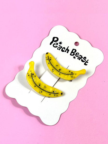 Ripe banana hair clips