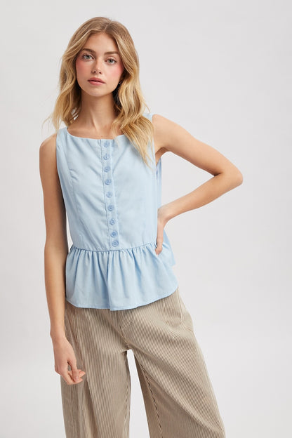 Robin Peplum Button Tank