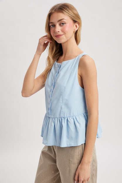 Robin Peplum Button Tank
