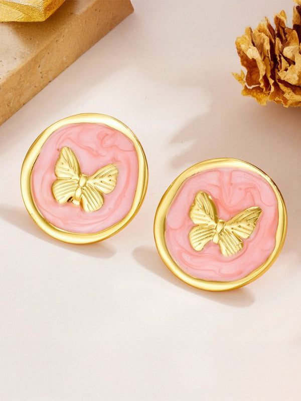 Rose Butterfly Studs