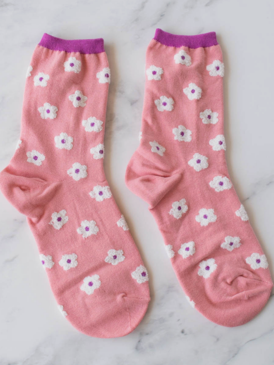 rose spring blooms socks