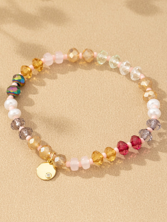 Rose Stretchy Beaded Bracelet