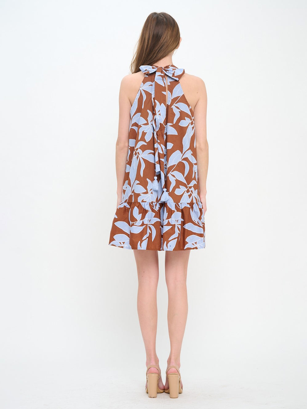 Rosey Haze Halter Dress