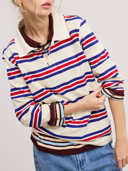 royal striped rugby top