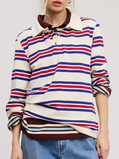 royal striped rugby top