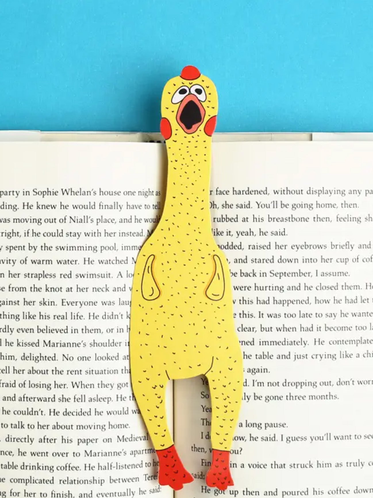 rubber chicken bookmark