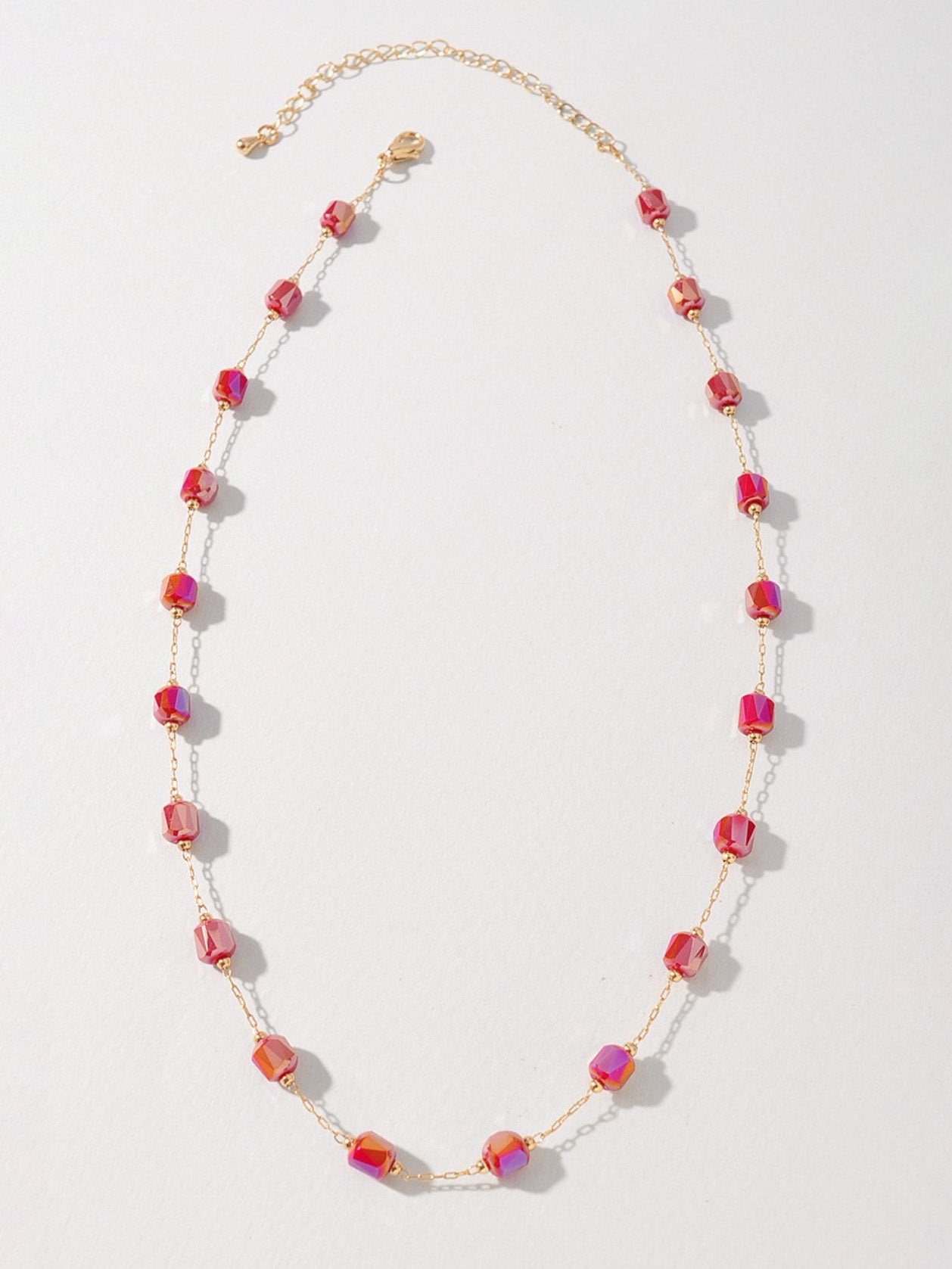 ruby eliza beaded necklace