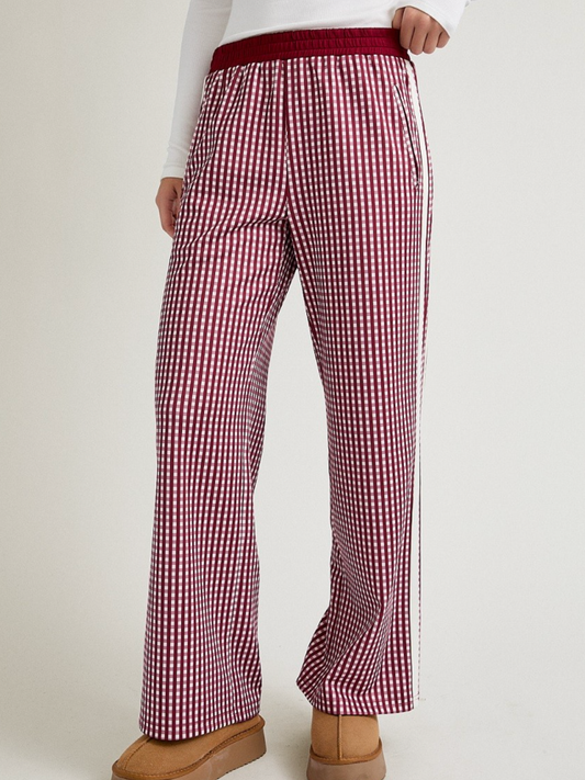 ruby gingham track pants